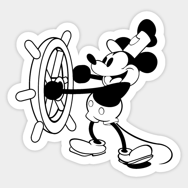 Steamboat Willie Sticker by kareemik